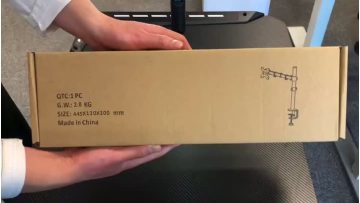 M051 unboxing of single monitor mounting arm.mp4