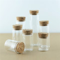 24PCS 30mm Diameter In Vitro Glass Botttle Mini Sub Jars Cork Crafts Jars DIY Wishing Bottles Travel Glass Jars