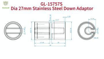 GL-15757S Dia 27mm Stainless Steel Down Adaptor
