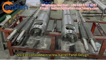 65-138 Conical Twin Screw Barrels Designed for PVC Ceiling Panel
