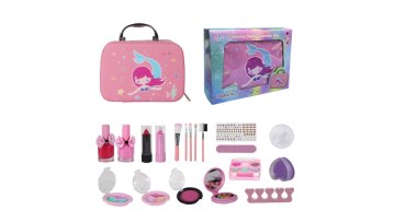 Wholesale Low Price Safe children Baby's Makeup Brush Mirror Bag Gift Set Cosmetic Eyeshadow Lipstick Set Makeup Tool Kits1