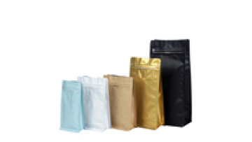 250g 500g 1000g 2kg custom printed eight side seal flat bottom coffee beans packaging bags with valve and zipper1