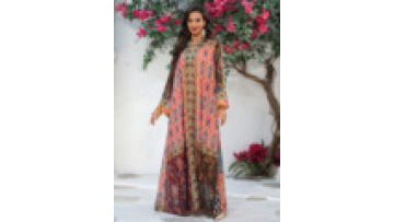 Middle East Islamic Muslim Women Maxi Dress Arab Dubai Abaya Floral Printed Hot Diamond Dresses Jalabiya for Women1