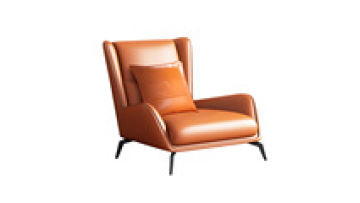Italy Style Mininalism Hotel Single Seater Leather Armchairs with Foot Ottoman1