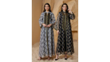 Malaysia Eid Maxi Muslim Dress Embroidered Dubai Elegant Abaya Islamic Ramadan Jalabiya with Trim1