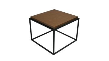 Modern Nordic Waiting Room Reception Area Office Furniture MDF Wood Tabletop Square Minimalist End Table with Metal Base