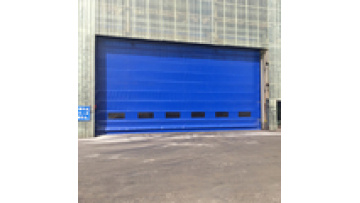 Superior seal and highly wind resistant fabric fold up high speed warehouse door1