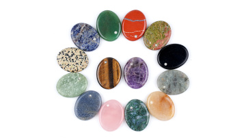 35×45mm Oval Gemstone Slice Pendant with Off-Center Drilled Hole – Natural Stone Charm for Necklaces, Bag Charms & Bookmarks SP1996-35X45MM-MV