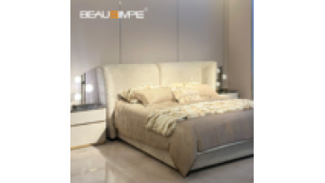 Caesar Modern Design Queen Bed Bedroom Furniture Set Frosted Velvet Fabric Embroidery High Quality Foshan Bed Luxury King Size1
