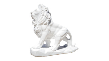 Luxury White Marble Lion Pair Sculpture for Garden