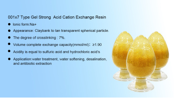 001X7 Gel Strong Acid Cation Ion Exchnage Resin