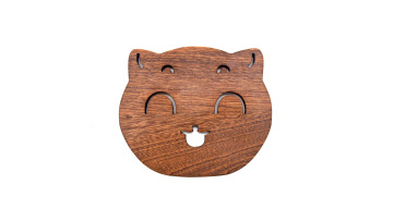 2022 New Design Custom Gift Table Mat Wooden Coaster Plain Sapele Wood Round Cup Pattern Hollow Coaster1