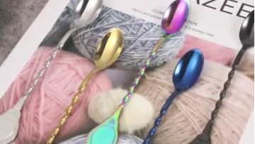 stainless steel spiral shaped stirring spoon 