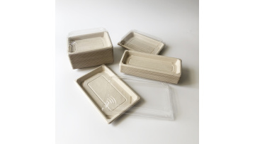 bagasse pulp sushi tray with PET lid