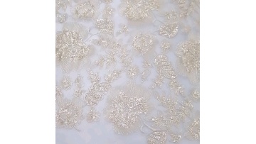 Fabric Glitter Tulle Fabric Wedding Dress Sequins Bridal Dressesgold Embroidery French Tulle Net Lace 100% Polyester Embroidered1
