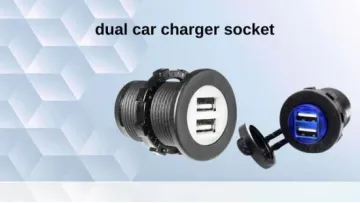 2 USB Charger Outlet 1A & 2.1A Port Socket Charger Power Adapter Waterproof for Car Boat Motorcycle Blue LED Lights1