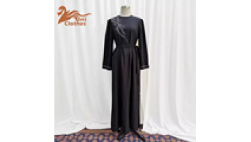 New Arrival Best-selling Abaya Women Muslim Dress Turkey Robes Black Gulf Abayas Black Abaya With Rhinestones1