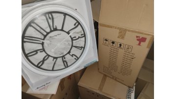 Chic 20 Inch Plastic Wall Clock with Marble Design – Elevate Any Room’s Aesthetic