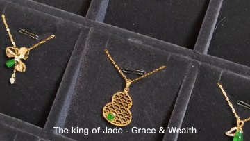 Fashion Trends High-End Quality Natural Jadeite Jade 18K Yellow Gold Diamond Nice Green Color Icy Jadeite Pendant Charms1