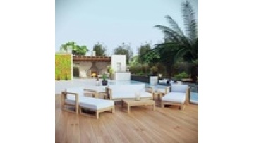 Wholesale Waterproof Furniture with Cushions Living Room Balcony  Patio Hotel Teak Wood Sectional Outdoor Garden Sofa1