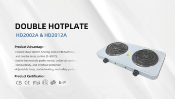Kitchen High Quality Double 2 burner Energy Saving Two Plate Electric Hot Plates Stove Heater for Cooking