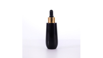 40ml black glass bottle with golden dropper