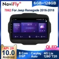 6G +128G QLED carplay Android 10 car radio auto stereo for Jeep Renegade 2016 2017 2018 navigation GPS DVD Multimedia Player
