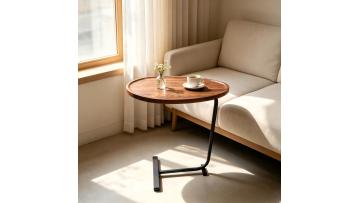 CT2602-C6045 Stylish Walnut Melamine Corner Table for Modern Living Room Decor