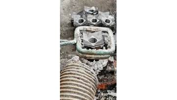 HF welding mulcher teeth begining zoom in