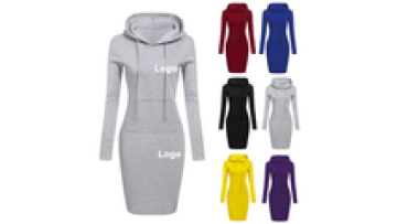 OEM Custom logo women's hoodies & sweatshirts long sleeve other bodycon dress casual women dress woman hoodie dress1