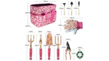 12 Piece Floral pink Garden Tools Set Heavy Duty Gardening Tools for Gardener aluminum hand tool kit gift for women1