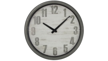 8396A12 inch retro industrial style wall clock with dark gray border and the same color Arabic numerals for vintage dial wall clock