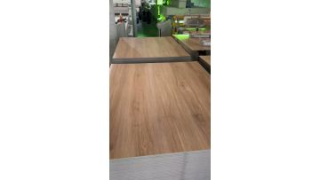 Production site of SPC flooring with UV coating
