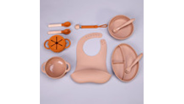 New Eco-Friendly Baby Bowl Spoon Set Suction Silicone Dinner Plate1