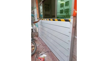 aluminum flood barrier in workshop