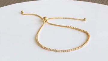 Elegant custom charm gold cz tennis chain slider friendship fashion luxury handmade silver bracelet recycled jewelry1