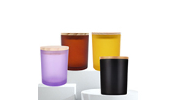 Custom Colored Frosted Glass Candle Jars Simple Empty Bottle with Lid Soy Wax Candle Scented Small Jars1