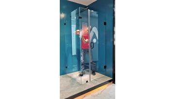 Installation details of solid brass shower door hinge glass hardware