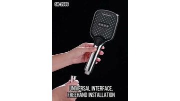 Factory New Design Square Waterfall Button Switch Shower Head with 3 Settings with Easy Cleaning Shower Nozzles1