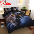 3D Print Cartoon Cat Duvet Cover Set Dark Blue Bedding Set Single King 220x240 Housse Couette Flat Sheet Comforter 4pc Bed Linen