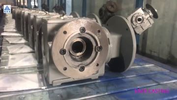 SW series helical gearbox with output flange and output hollow shaft.mp4