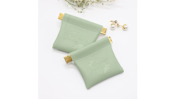 Custom logo Printed PU Leather Waterproof Necklace Jewelry Storage pouch