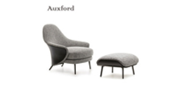 New design lounge chair ottoman fabric and leather living room armchair1