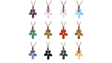 35MM Flower Pendant Necklace Adjustable Rope-SN1922