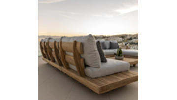 Waterproof Teak Wood Furniture with Cushions Living Room Balcony Garden Patio Hotel Sectional Outdoor Sofa1