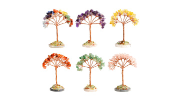 -Agate base copper tree raw stone tree