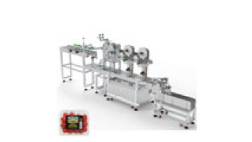 SKILT Auto Container Clamshell Labeling Machine with Feeder and Hopper Collection1
