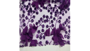 2024 High Quality Purple Handmade tulle Sequins Mesh Lace For Bridal Evening Dress Fabric1