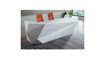 Unique Design White Salon Hotel Hospital Front Table  2020 Hot Sale Modern Glossy Baking Painting Reception Desk1