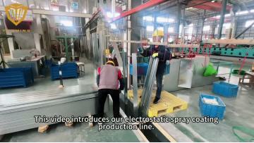Video of the complete set of electrostatic spray coating production line
